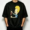 Vintage Beavis And Butthead Cartoon Character Print Short Sleeve Oneck Hiphop Street Fashion  Loose Tee Unisex Modal Tshirt