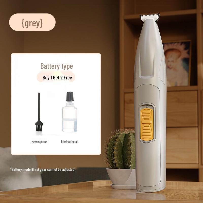 Rechargeable Pet Paw & Hair Trimmer - Safe Rounded Edge, Low Noise, Vibrating Electric Clipper with Light