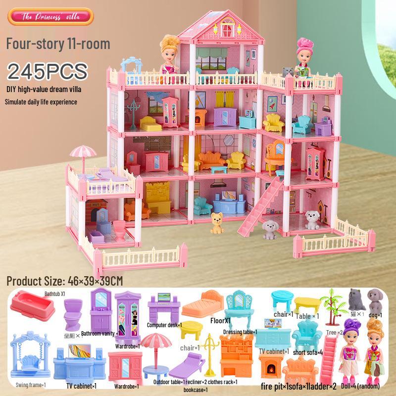 Princess Dream Castle Dollhouse DIY Set for Kids - Perfect Role-Playing Gift for Girls