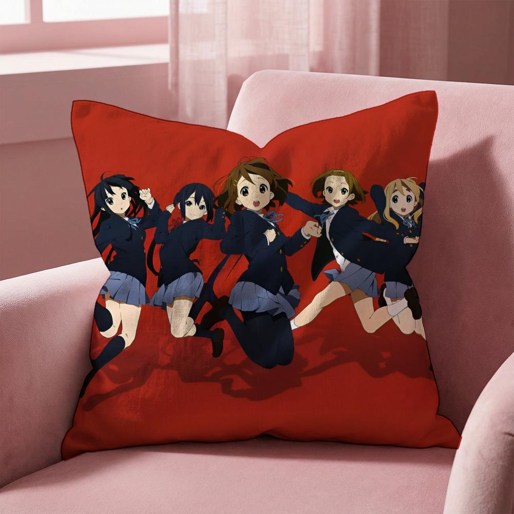 Anime K-K-ON! Cute Cushion Cover Multi-Scene Pillow Cover for Home & Car - Reversible, Soft & Durable for Daily Use