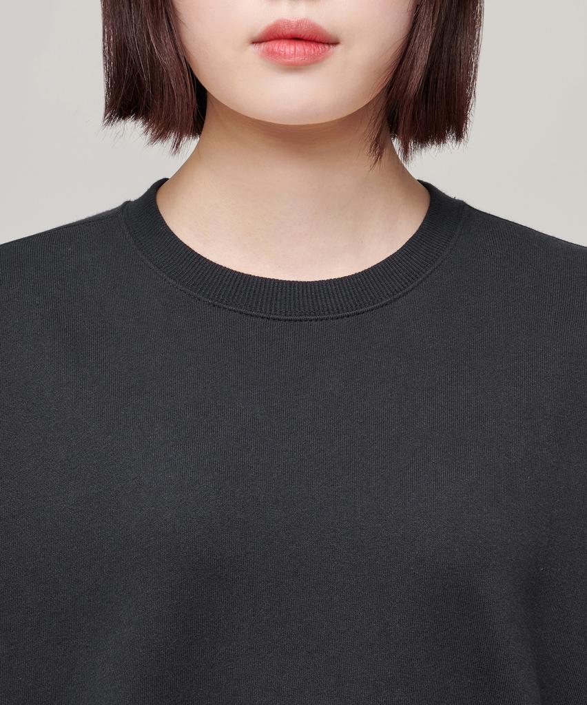 Musinsa Standard Woman Women'S Semi-Oversized Sweatshirt [Dark Gray]