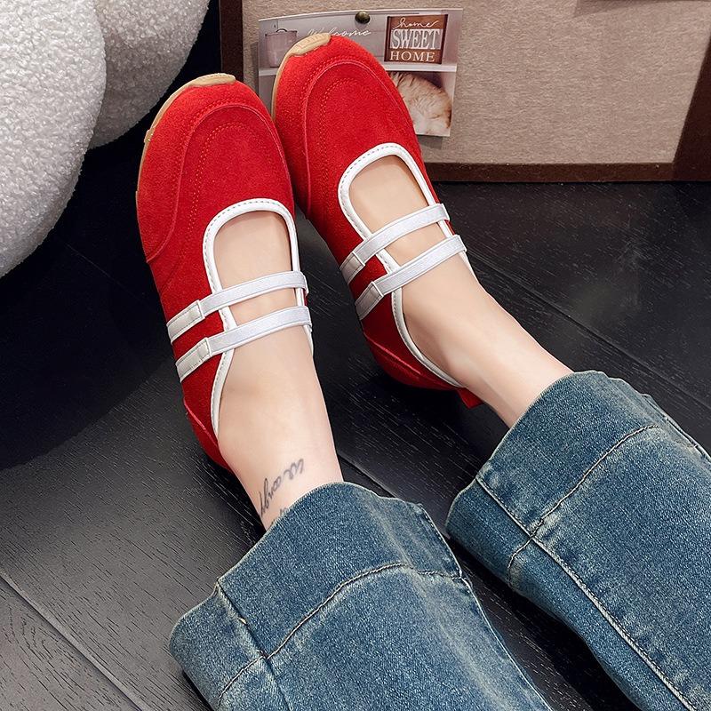 Flat-bottomed ballet Mary Jane single shoes women's shoes spring and summer casual lightweight sports shoes