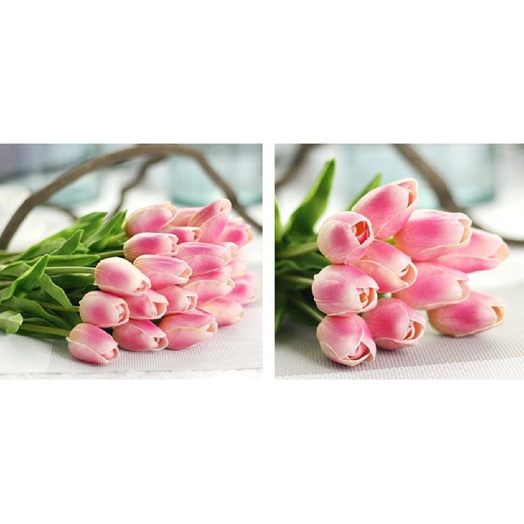 30 Pcs Artificial Tulip Flower Mini Real Touch Fake Flowers Wedding Bouquet Home Decorations for Mother Wife Girlfriend