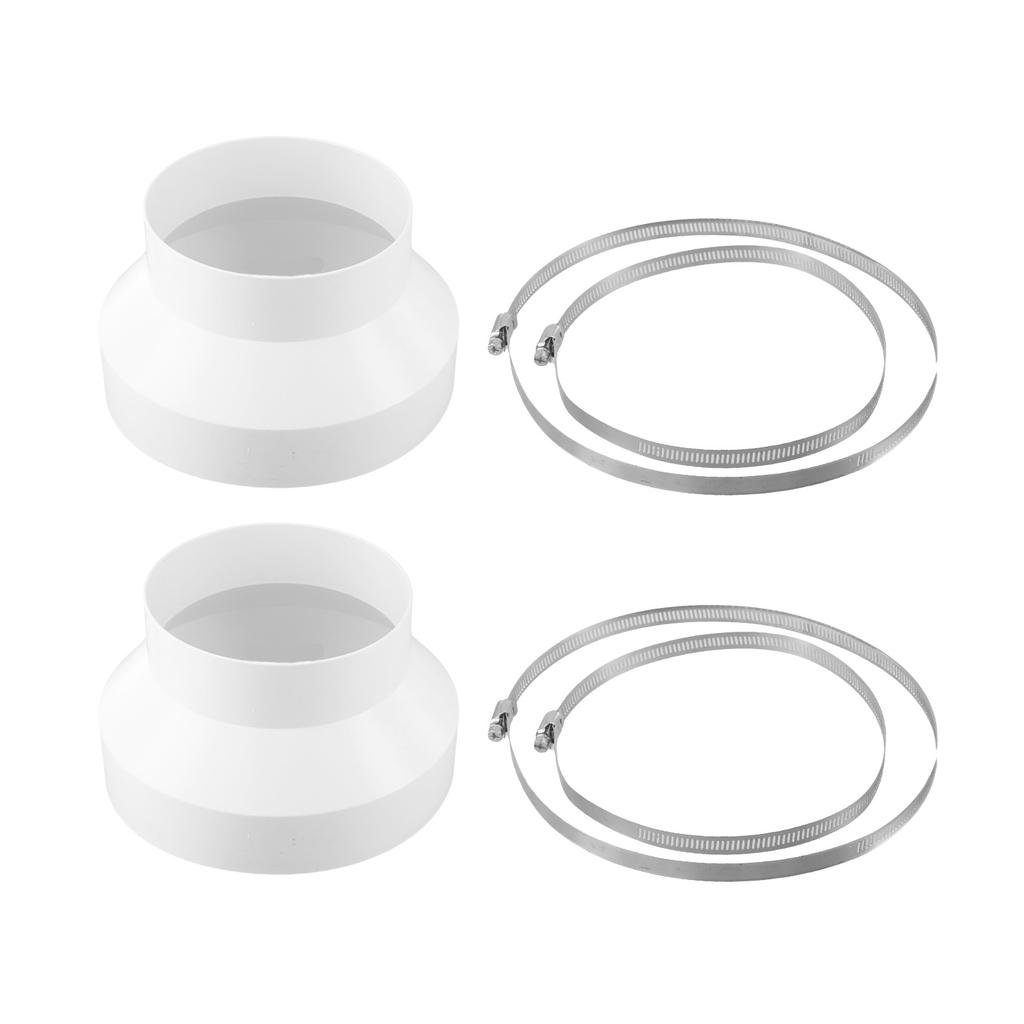 2PCS Duct Reducer PVC Duct Adapter With Hose Clamp Adaptive Vent System (8 To 6 Inch) Reducing Connectors Home Improvement