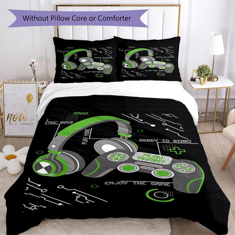 3pcs Game Controller Bedding Set Duvet Cover Closure Includes 1 Duvet Cover & 2 Pillowcases, Soft and Comfortable for All Seasons.