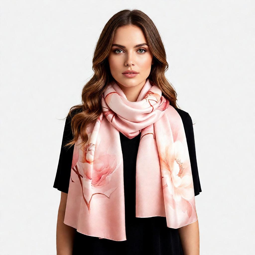 100% Pure Real Silk Scarf Women Neck Shawls Wraps Foulard Scarves Pashmina Female Hijab Bandana Kerchief Luxury Schals Bufandas