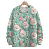 Women's Fashion Round Neck Casual Long Sleeve Christmas Cute Printed Woolen Knit Top