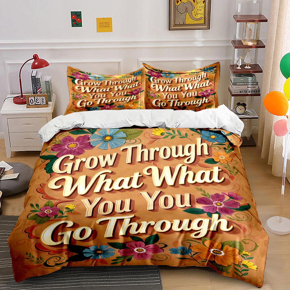 

Text and vibrant flowers. Bedding sets Duvet cover sets Duvet covers Pillowcases(1 * Duvet Cover 2 * Pillowcases, without duvet insert) 135x200cm