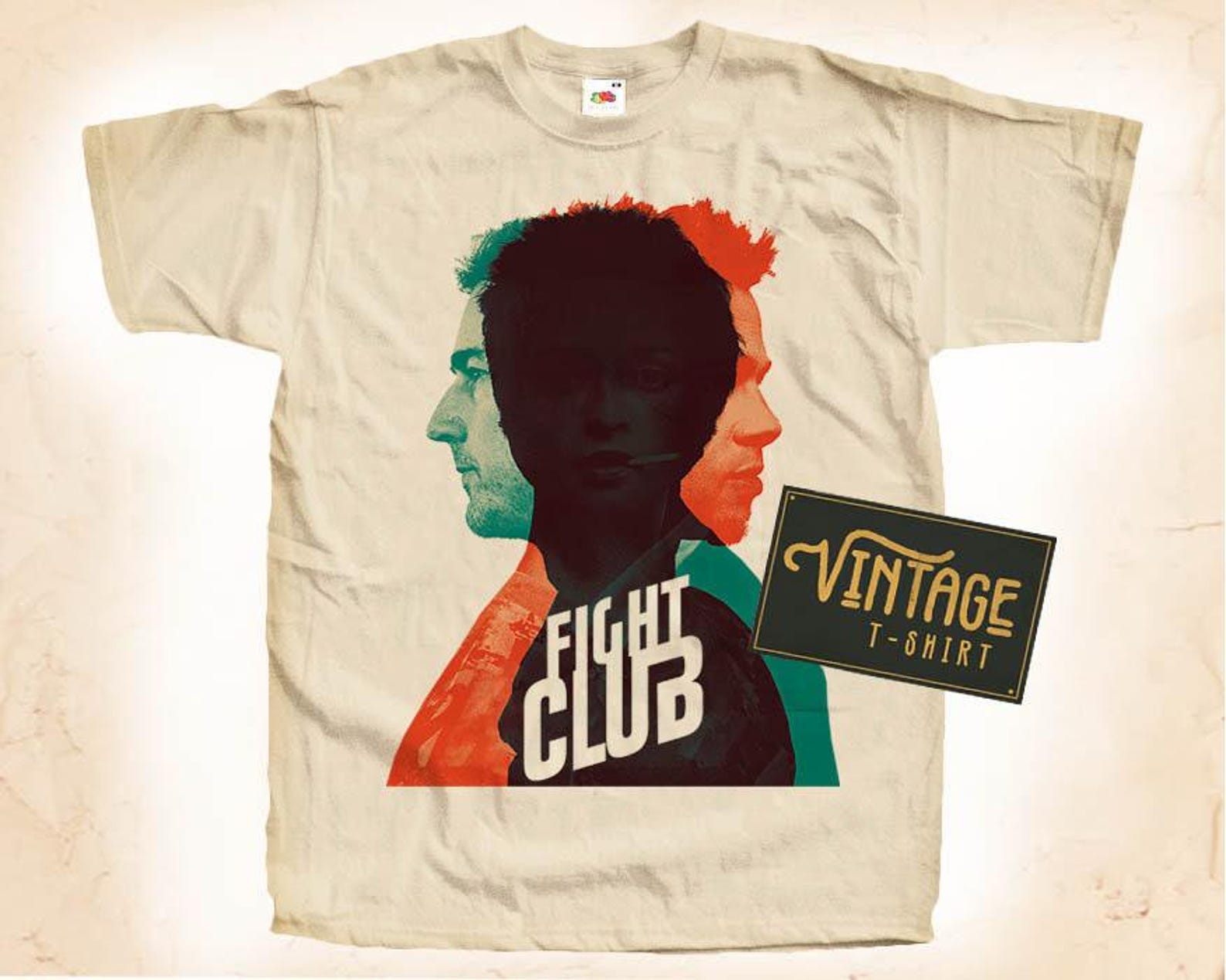 FIGHT CLUB V7 T-Shirt Tee Natural Vintage Cotton Movie Poster All Sizes S M L XL 2X 3X 4X 5X M