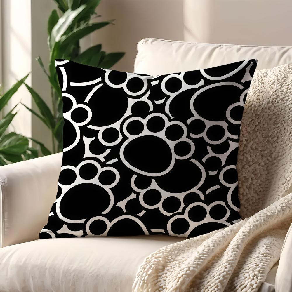 Cartoon Colored Graffiti with Cat Dog Paws cushion cover For Pillow Printing Sofa Decoration Room Shop Office Nordic Simplicity