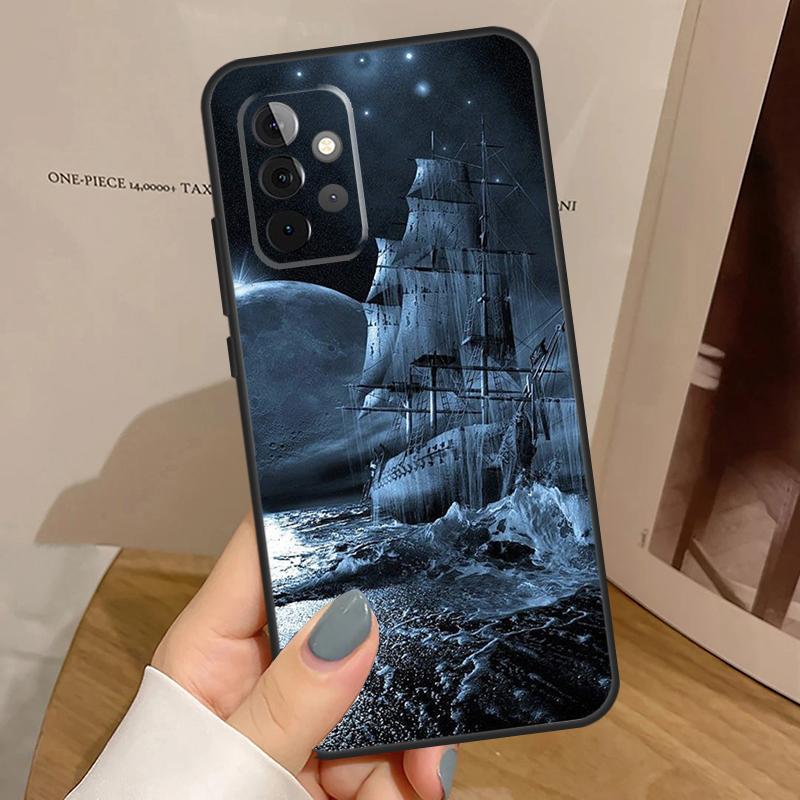 Sailing Pirate Ship Boat Case For Samsung Galaxy A56 A36 A16 A06 A13 A33 A53 A52 A32 A12 A54 A34 A14 A35 A55 A17 A15