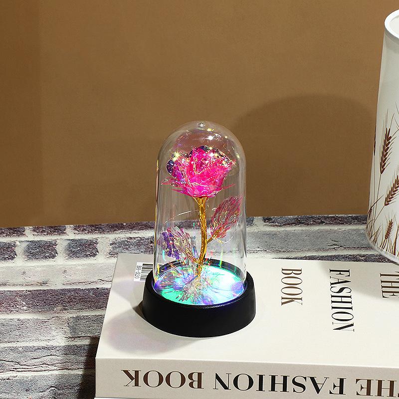 1pcs Hot LED Enchanted Galaxy Rose Eternal Beauty Rose With Fairy Lights In Dome for Valentine's Day Wedding Party Mother's Day