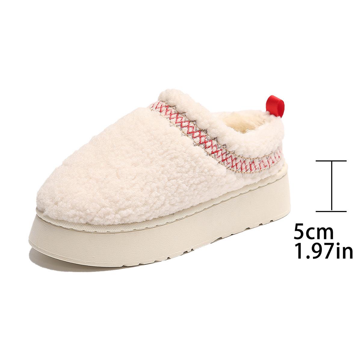 Женские тапочки Plus Velvet Warm на толстой подошве с круглым носком для осенизимы 2024 г 40 белыйкремовый 1959₽