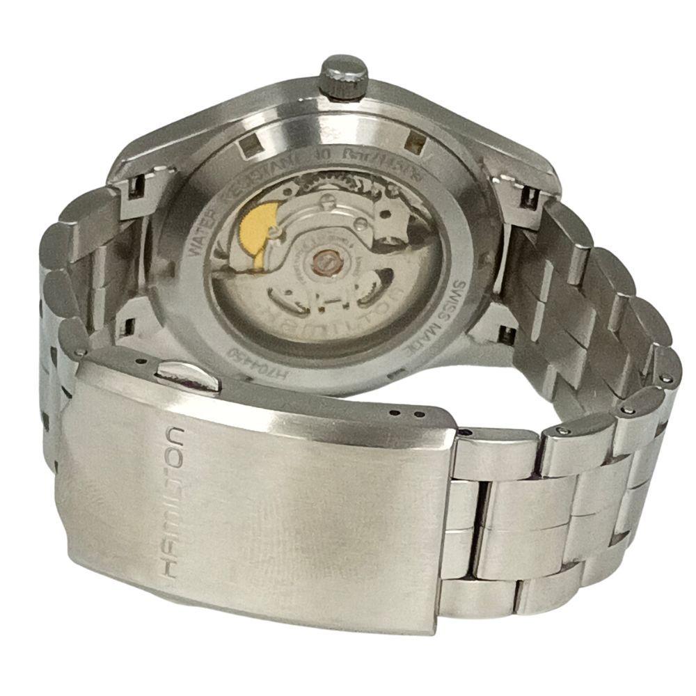 Used HAMILTON H704450 Khaki Field Back Skeleton Automatic Men's Watch Genuine / C1131