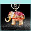 Adorable Elephant Metal Keychain With Sparkling Rhinestones Perfect For Gifts And Accessories