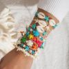 Bohemian Starfish Turtle Elastic Bracelet, Summer Vacation Wind Shell Adjustable Hand Rope Jewelry for Women