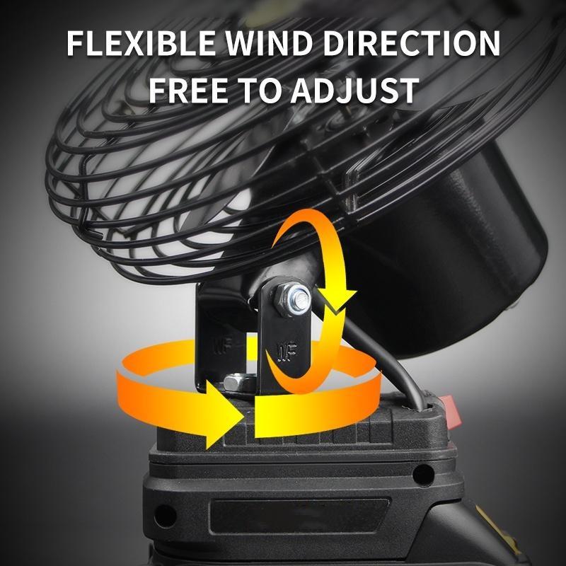 8 Inch 3000mah Home Outdoor Camping Desktop Electric Fan Portable Camping Fan Cordless Rechargeable Metal Fan