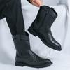 Luxury Brand Fashionable Thick Soled Mens Long Boots Outdoor High-Quality Motorcycle Boots Versatile Grain High Top Cowboy Boots