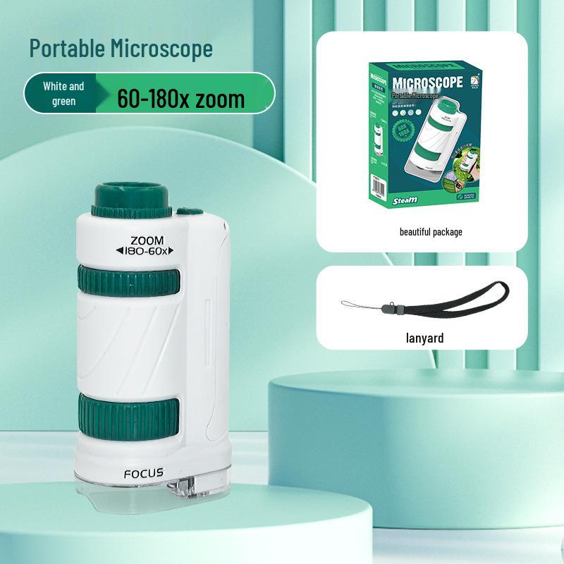 Portable Children's Microscope Science Experiment Set - Educational Toy for Primary & Middle School Students, Boys & Girls