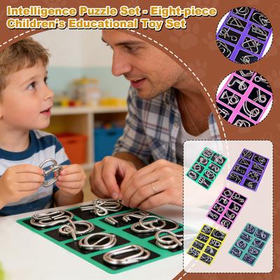 Eight-piece Puzzle Toy Set For Children, Designed To Teach Brain-teasing Puzzles And Solve Rings.
