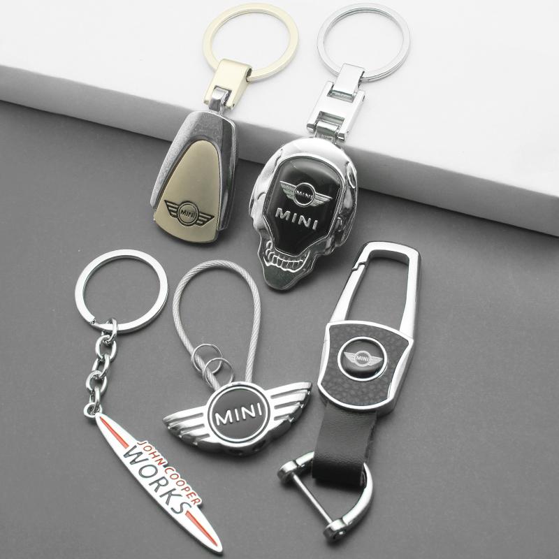 1Pz Portachiavi per Auto Fibbia Portachiavi in Pelle PU Anello Portachiavi Accessori Auto Per Mini Cooper R55 R56 R57 R58 R59 F54 F55 F56 F60 Logo cnjaw55