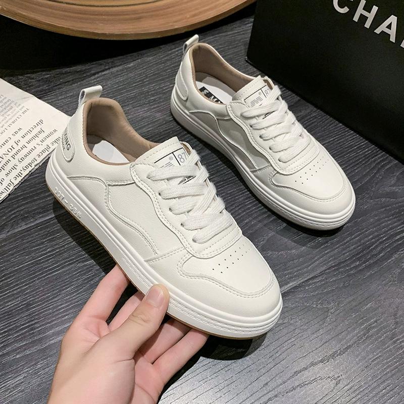 

Весенне-осенние женские мягкие туфли из искусственной кожи на плоской подошве белого цвета для студенток, универсальные, повседневные, спортивные, с мягкой подошвой 35