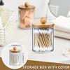 3Pcs 11.5 Oz Acrylic Qtip Dispenser Cotton Swab Holder Clear Qtip Dispenser Holder with Bamboo Lid Lightweight Bathroom Jar