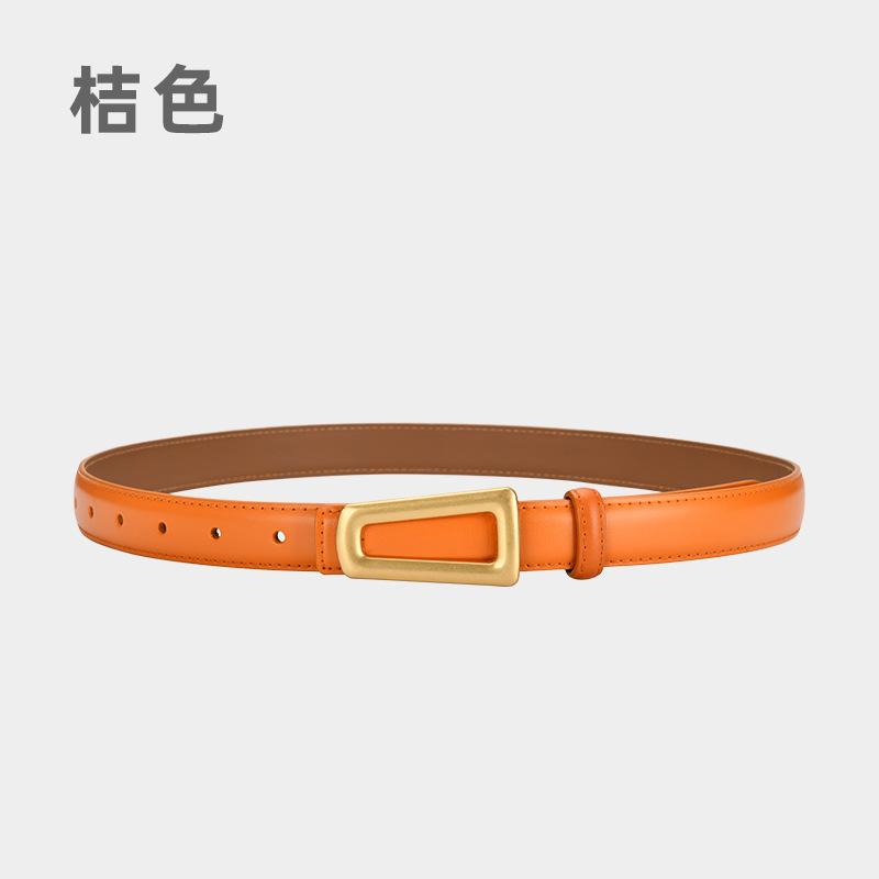 Belt Ladies Leather Belt Girls Retro Cowhide Lazy Belt Women'S Decorative Outer