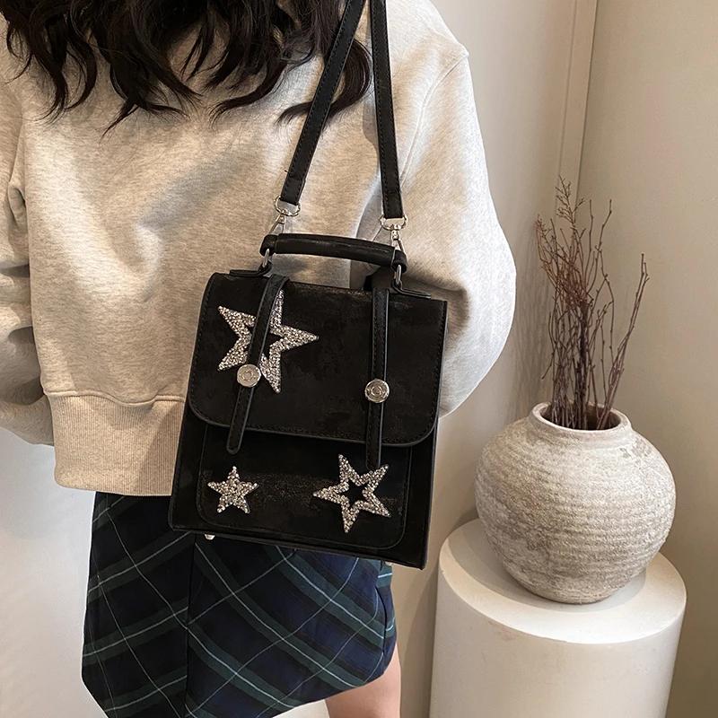 Solid zipper inner bag for women Flap PU backpacks internal compartment high-quality bags fashion