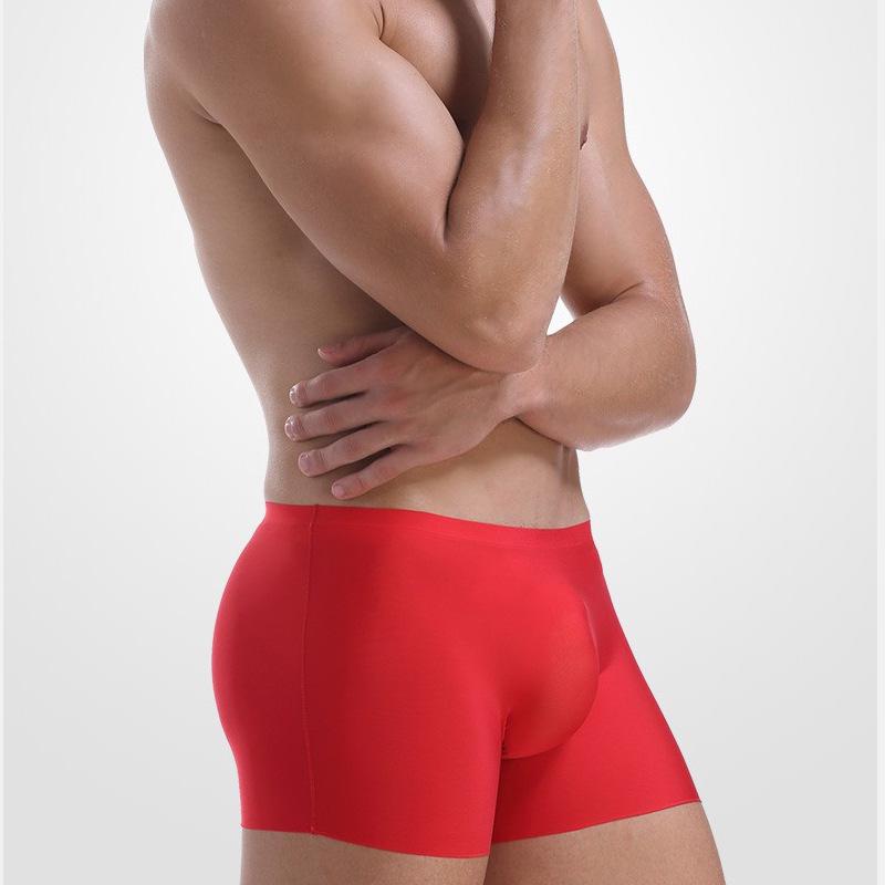

Мужские летние белые боксеры из ледяного шелка: Дышащие, Бесшовные, Тонкий хлопок, Быстросохнущие боксеры XXXXL красный