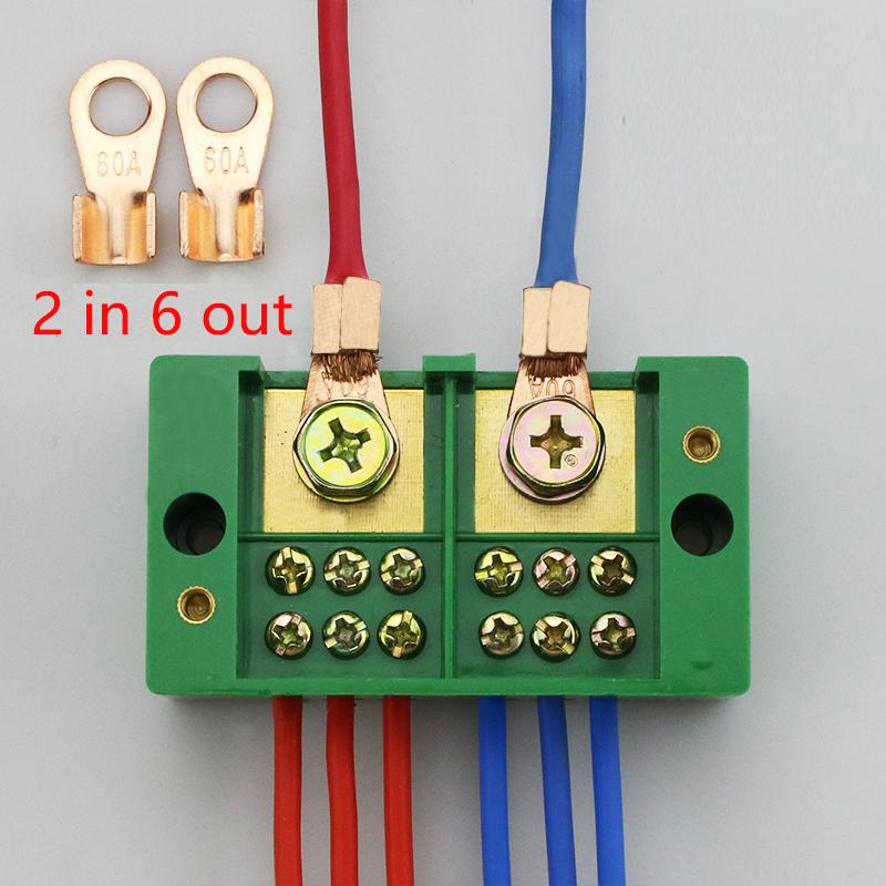 Single Phase 2-in 4 / 6 / 8 / 12 Outgoing Terminal Box Household Distribution Box Junction Box Terminal Block 220 V