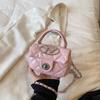 IELGY women's handbag, fashion diamond chain messenger small square bag