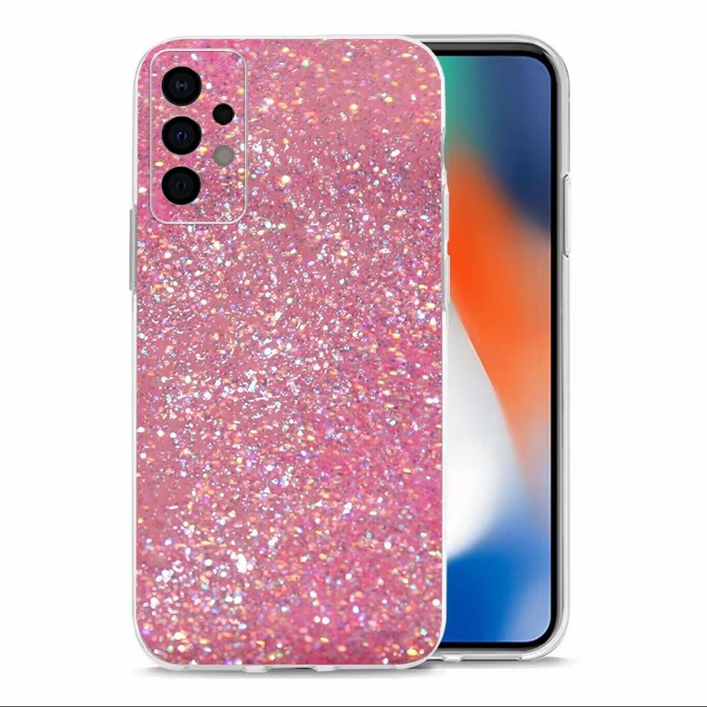 

Pink Glitter Pattern Phone Case For Samsung Galaxy A71,70,52,40,51,31,A50,21S,30S,Note20ultra Transparent Cover samsunga40