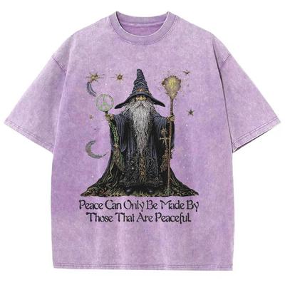 Wizard Print Men's Women's T-Shirt Summer Bestseller Pop Oversized Cotton Tees Fashion Design Hip Hop Top Women