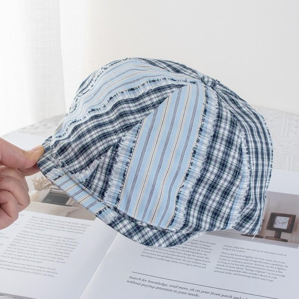 Forward Cap Newsboy Caps Korean Style Painter Hat Fashion Plaid Berets  Ladies