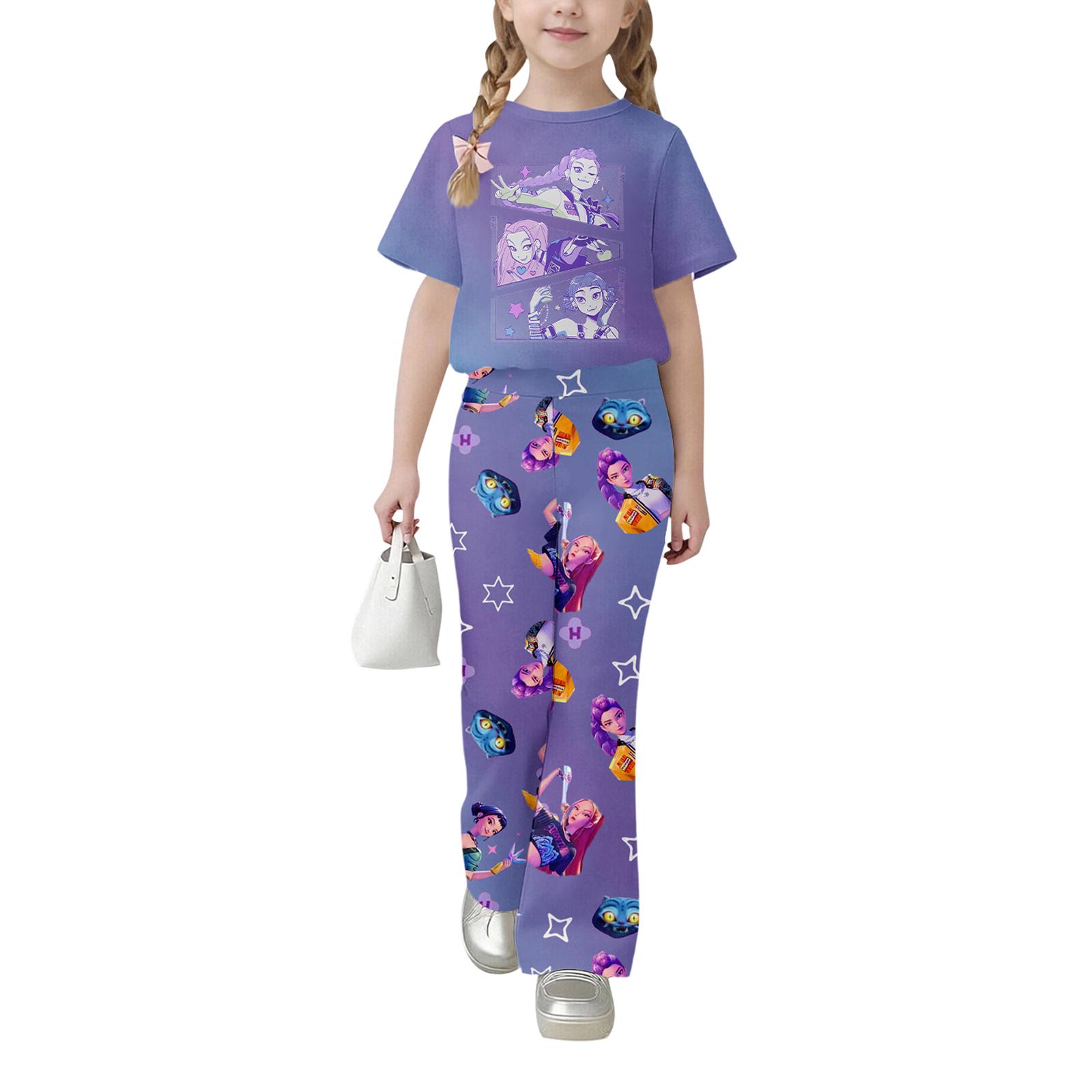 

Infant Newborn Baby Girls Boys Loose Print T-shirt+Pants Print Outfits Set 110