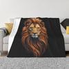 Lion Colourful Painting Blanket Soft Warm Flannel Throw Blanket Bedspread for Bed Living room Picnic Travel Home Sofa