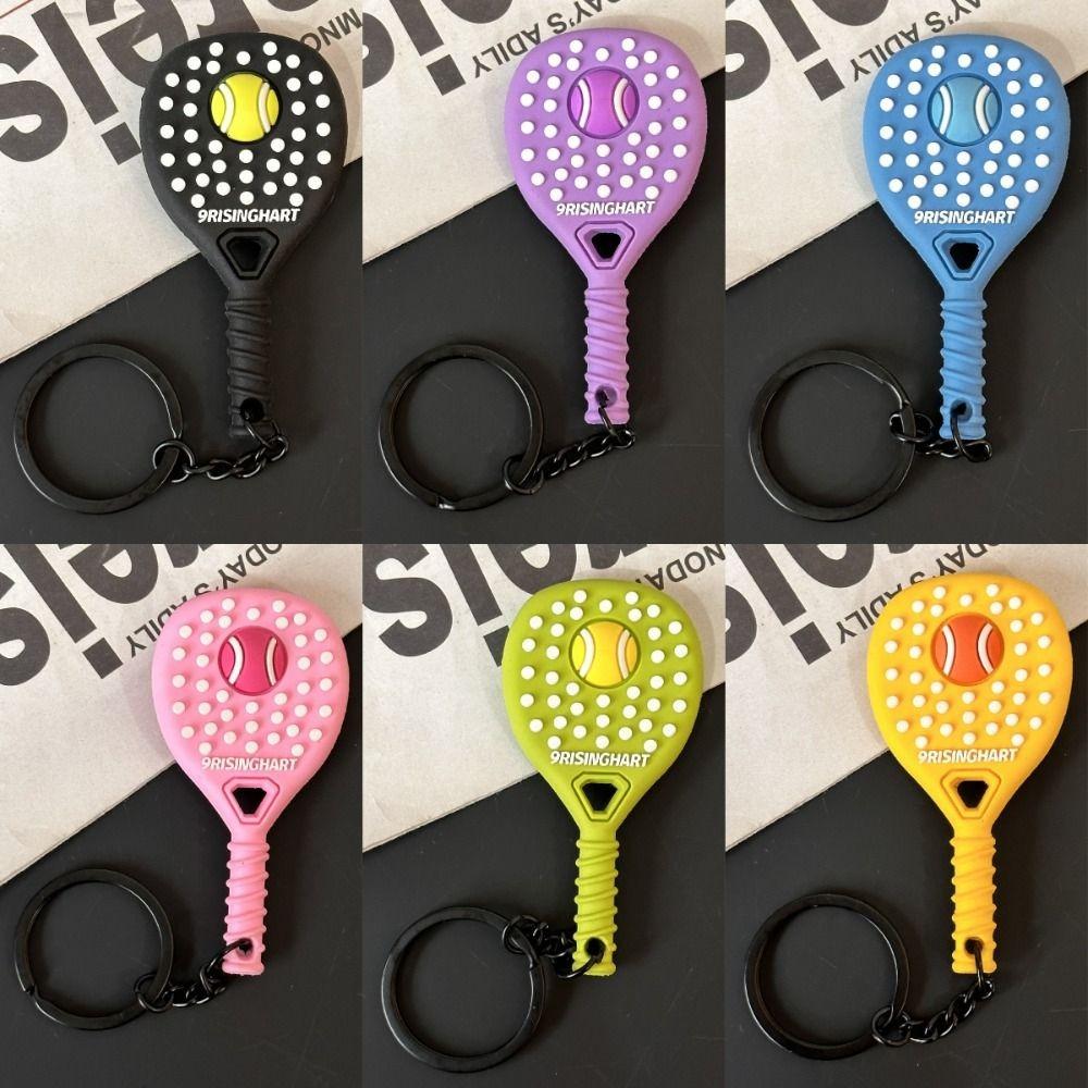 PVC Tennisracket Nyckelring Mjukt Gummiracketväska Hänge Kreativitet Sport Nyckelring Mode Gåvor
