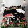 Mushroom King Duvet Cover Set Teens Girls Boys Kids Single Bedding Wonderland Enchanted Forest Butterfly Comforter Cover Set