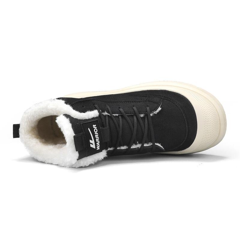 Warrior Cotton Daily Commuting Trendy Versatile Fashion Classic Snow Boots Men boots Black WXP(WZ)-264503M