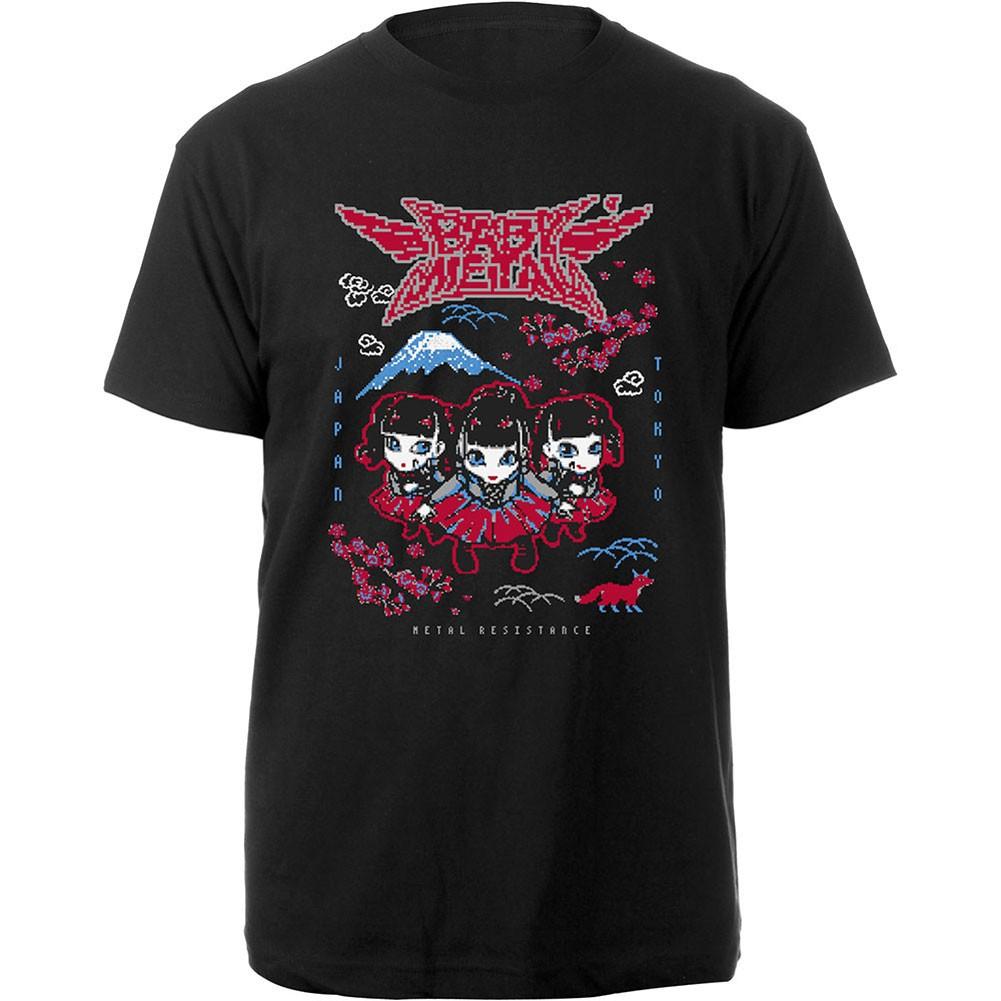 Men s Babymetal Pixel Tokyo Slim Fit T-shirt Medium Black M