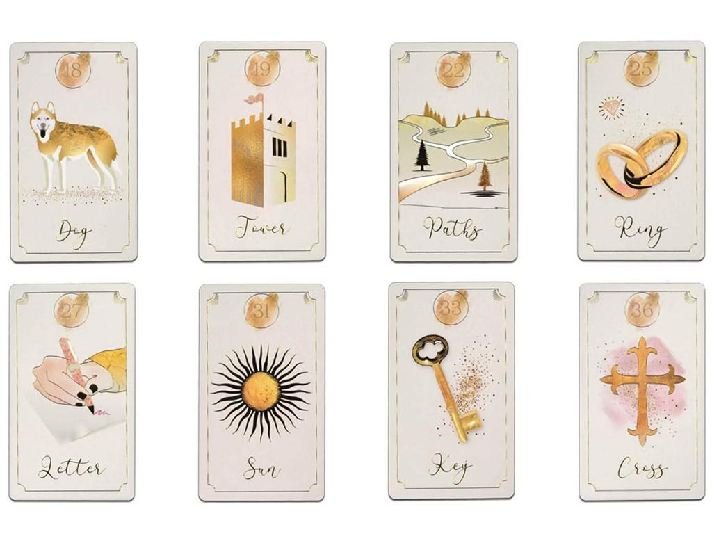 Nichiyu Lenormand Cards, 36 Cards, Fortune Telling [Authentic] [Azra's Golden Lenormand Cards] "Elegant and Radiant, Mystical Fortune Telling Cards