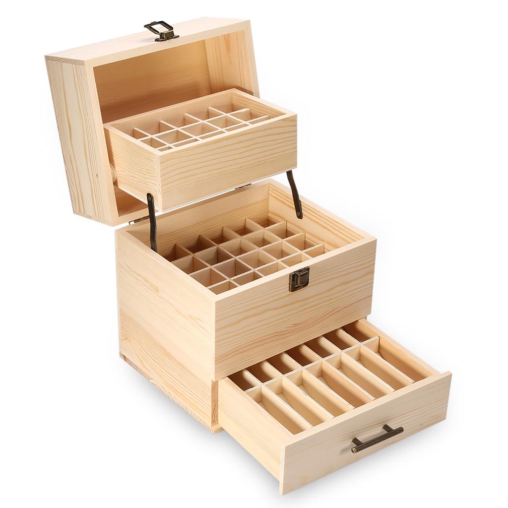 59Slots Essential Storage Box Wooden Oil Case Organizer Container Aromatherapy