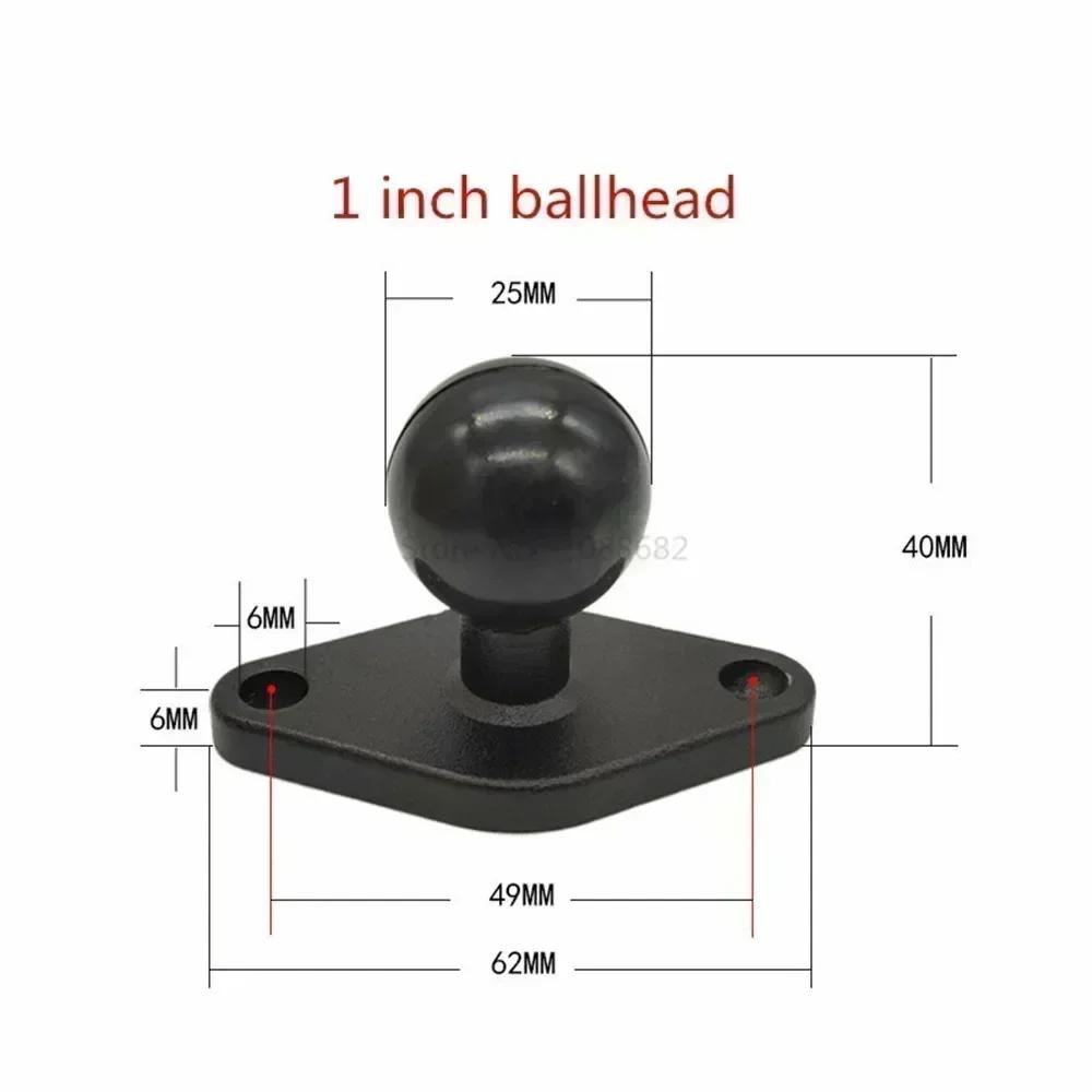 Jadkinsta 1 or 1.5 Inch Rubber Ball Mount To Aluminum Motorcycle Round Square Mounting Base Plate for Gopro Camera Cellphones