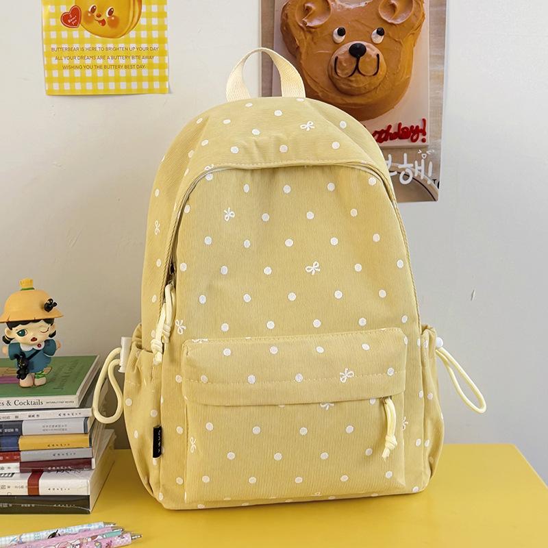 Schoolbag schoolbag junior high school girls girl heart atmosphere polka dot bow versatile high value female student backpack high school
