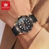 OLEVS Fashion Quartz Watch For Men Business Mens Watches Military Silicone Sports Waterproof Week Date Watch