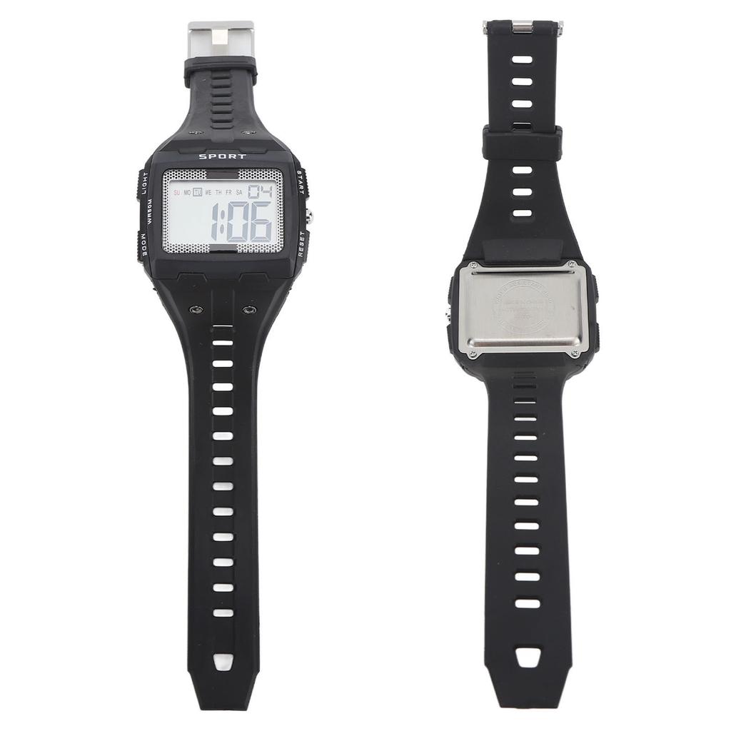 Men Sport Watch Waterproof Large Screen Portable Chronograph Watch for Outdoor Climbing Camping Black