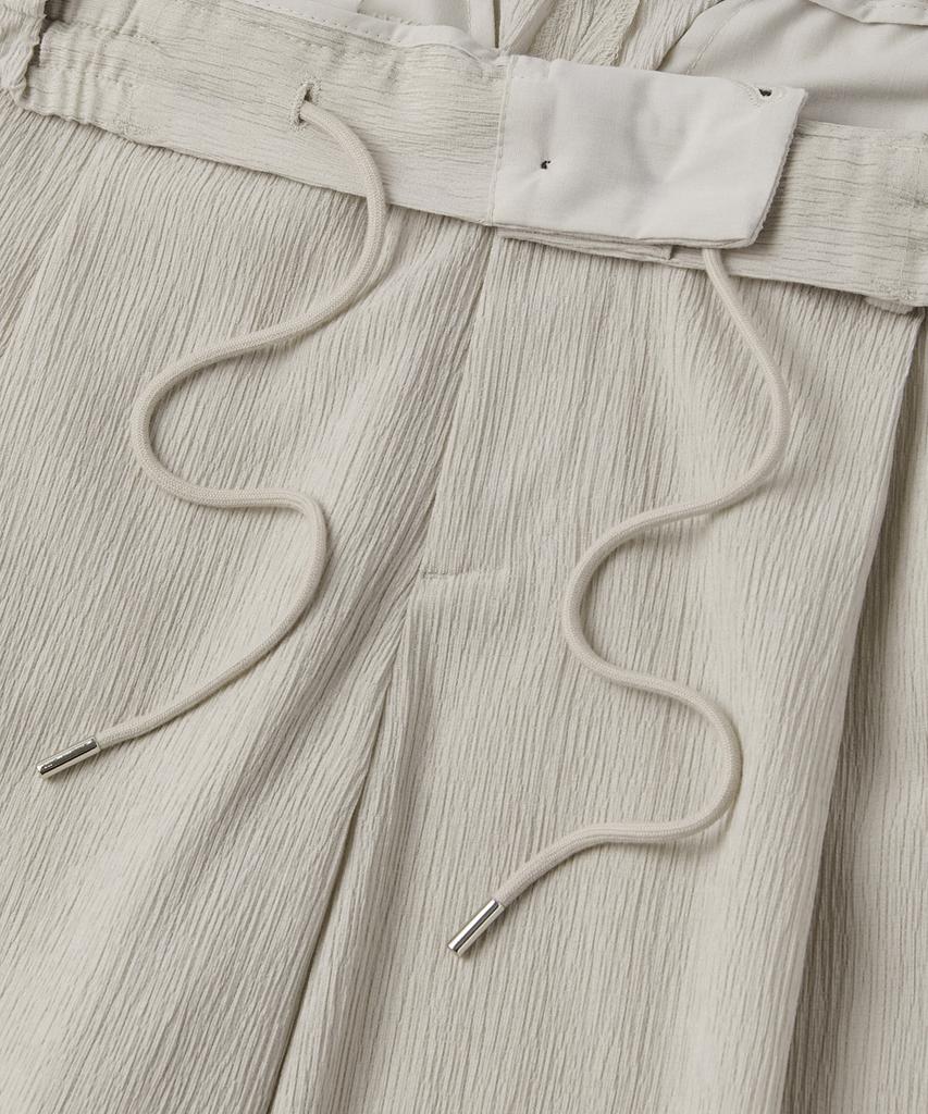 Musinsa Standard Crinkle One-Pleat Wide Elastic Pants [Light Beige]