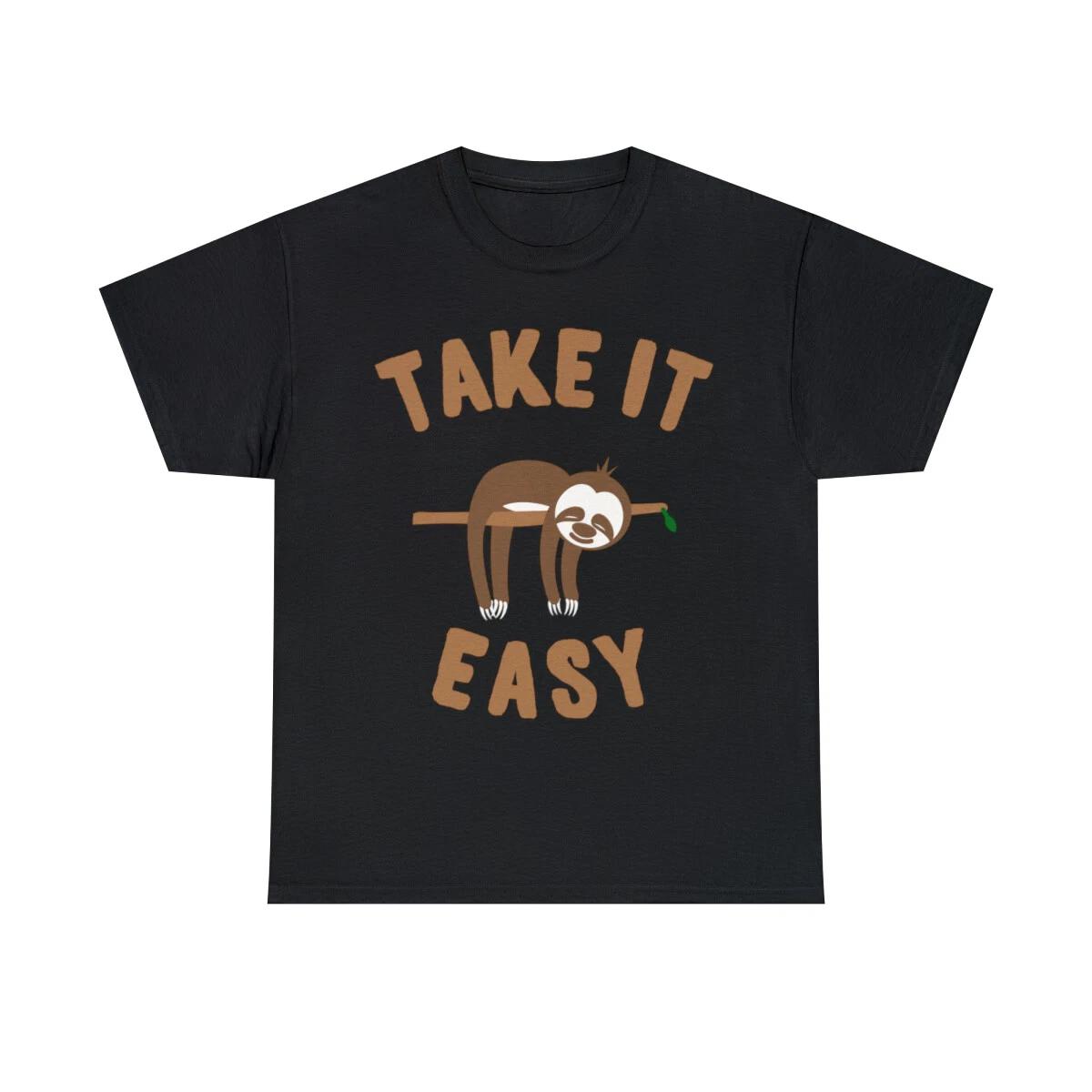 Take It Easy Sloth Graphic Tee Shirt, S-5XL XL