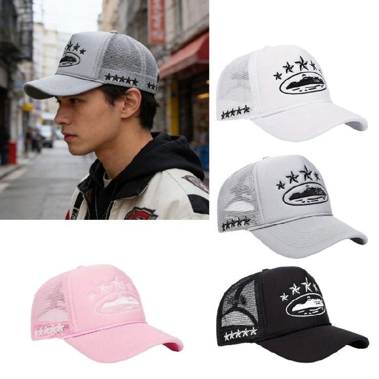 Trendy Adjustable Baseball Hat Cotton Sun Hat with Embroidery Pentagrams For Adult and Teens Daily Sport Activity Wear